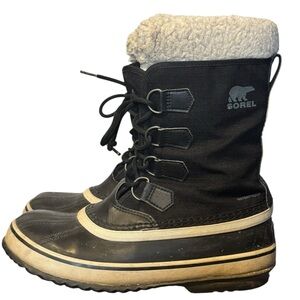 Sorel Winter Carnival Waterproof Snow Boot Size 9 Black Stone Insulated Warm